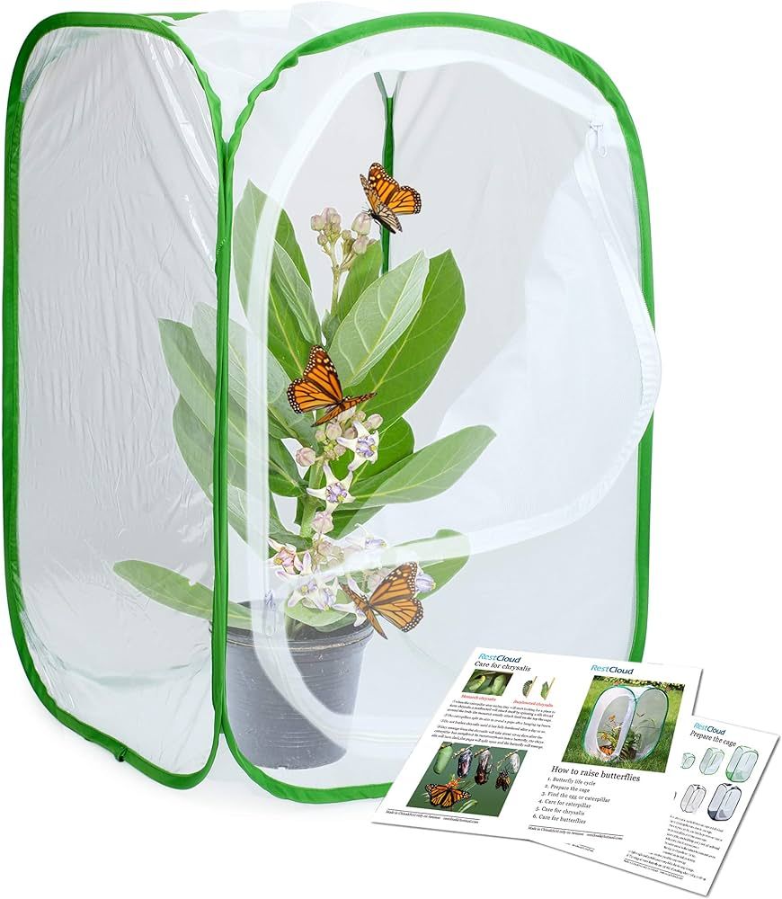 RESTCLOUD Insect and Butterfly Habitat Cage Terrarium Pop-up 23.6 Inches Tall | Amazon (US)