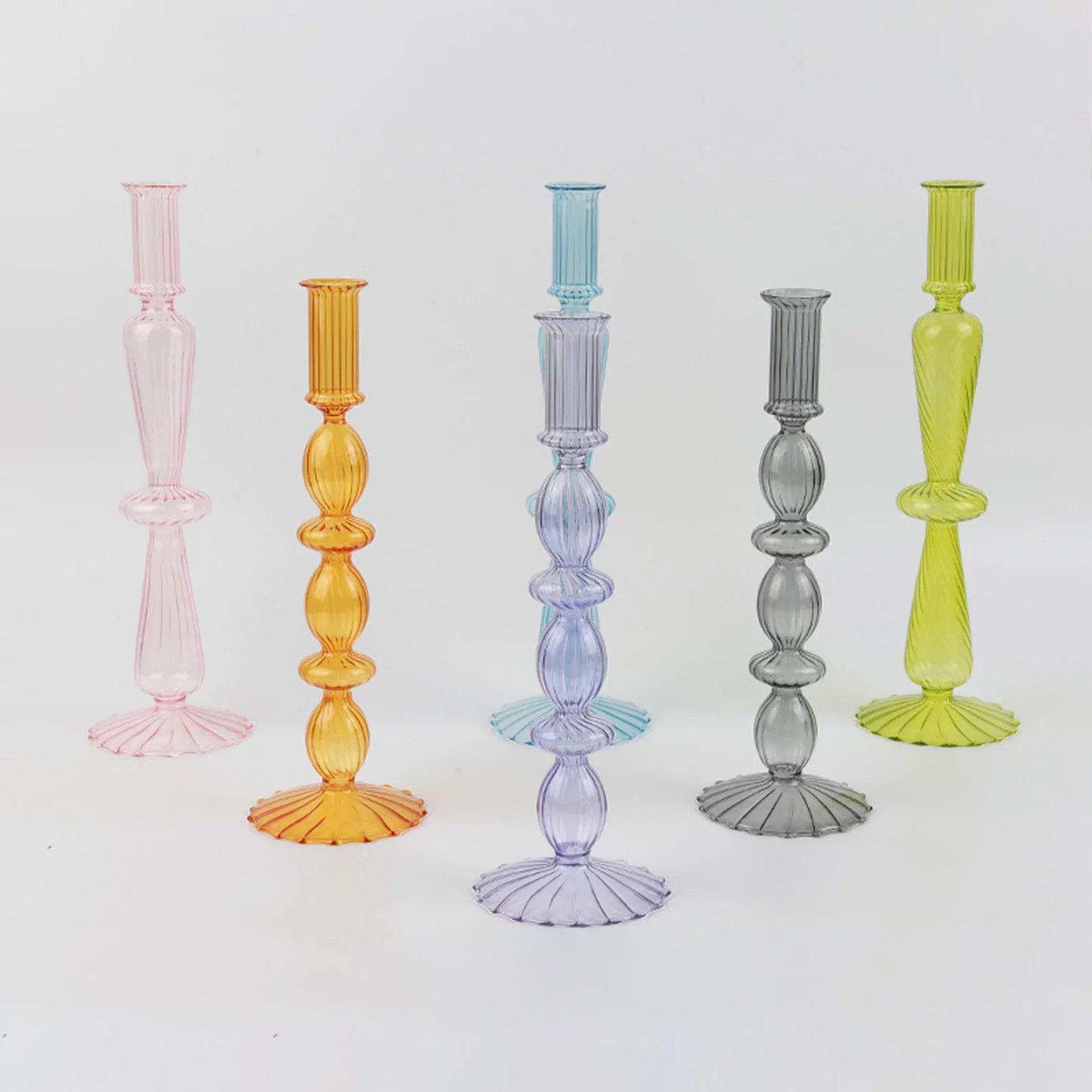 Candle Holder Artist Style Handmade Colored Vase Exquisite Desktop Ornament Romantic Glass Candle... | Walmart (US)
