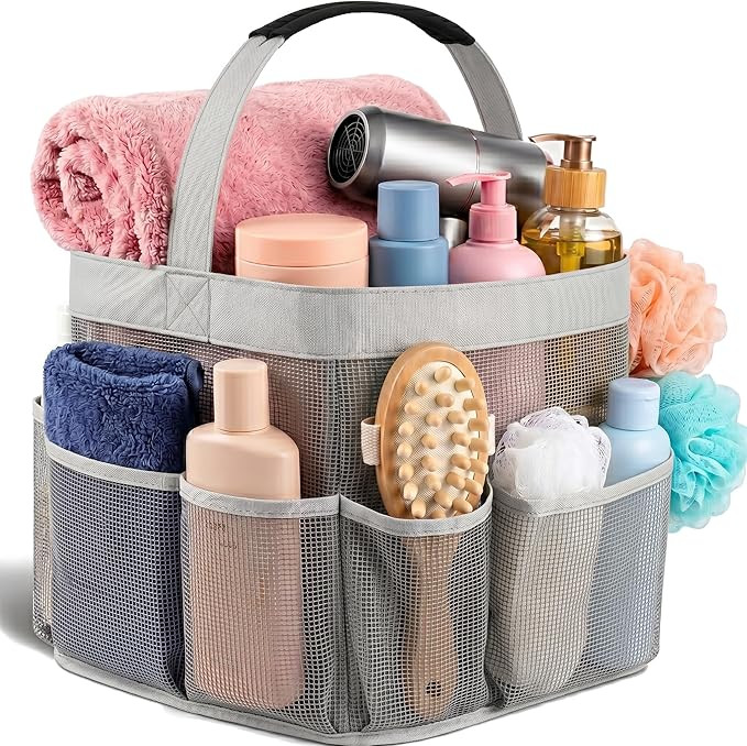 Masirs Mesh Shower Caddy – 9 Pocket Portable Shower Caddy Organizer for College Dorm, Travel, G... | Amazon (US)