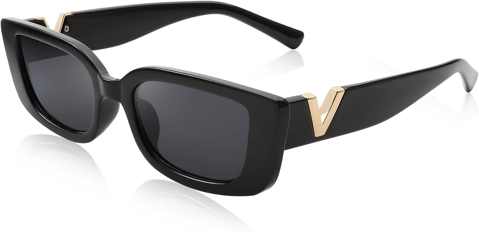 FEISEDY Small Rectangle Sunglasses for Women Men Vintage Trendy Y2K Rectangular Sunglasses B9066 | Amazon (US)