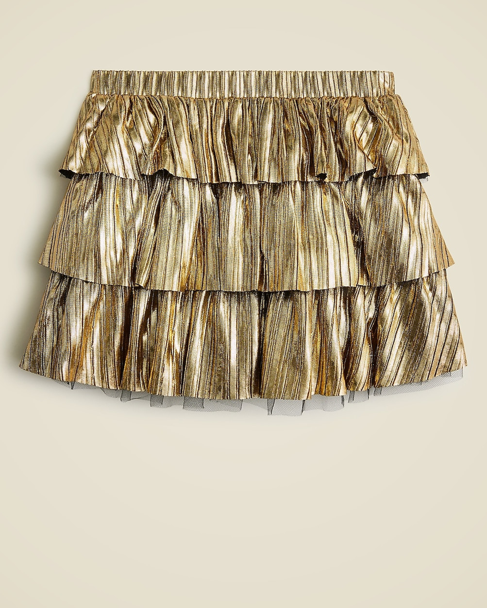 Girls' tiered metallic mini skirt with tulle | J. Crew US