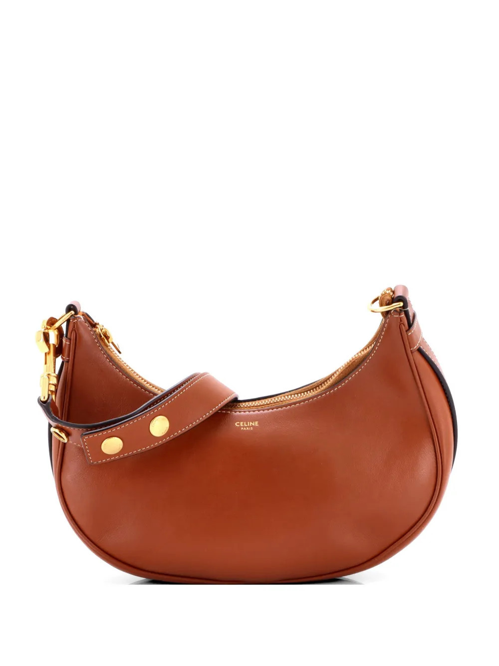 Celine Pre-Owned Ava Strap Bag Leather Medium hobo bag - Brown | Farfetch Global