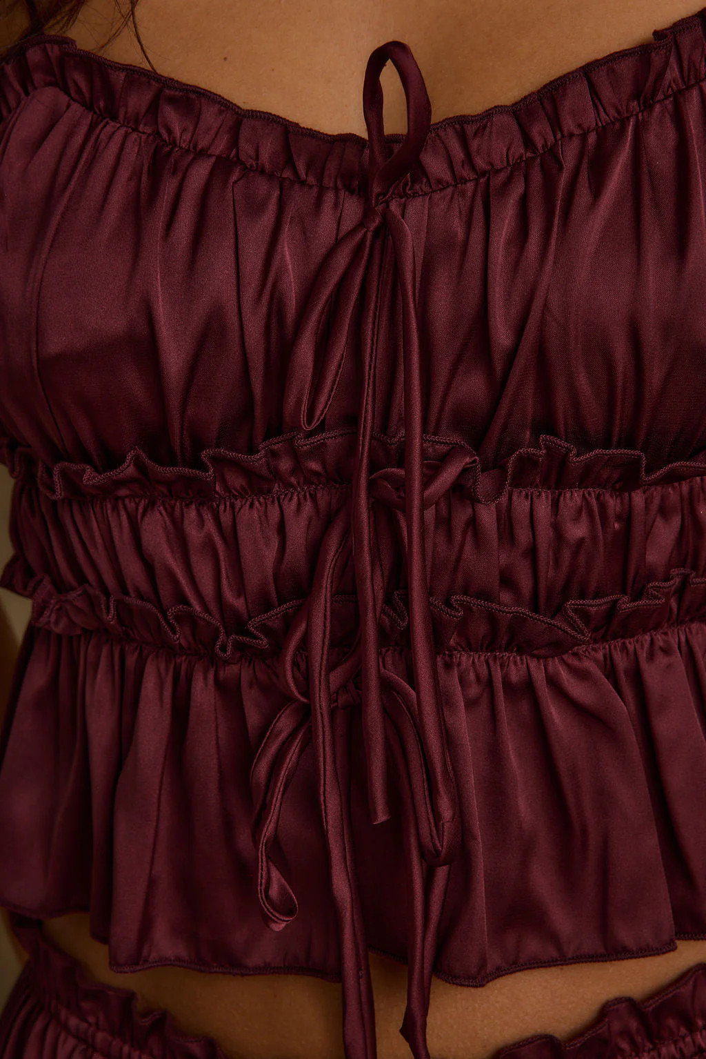 Dahlia Mulberry Satin Tank | 12th Tribe