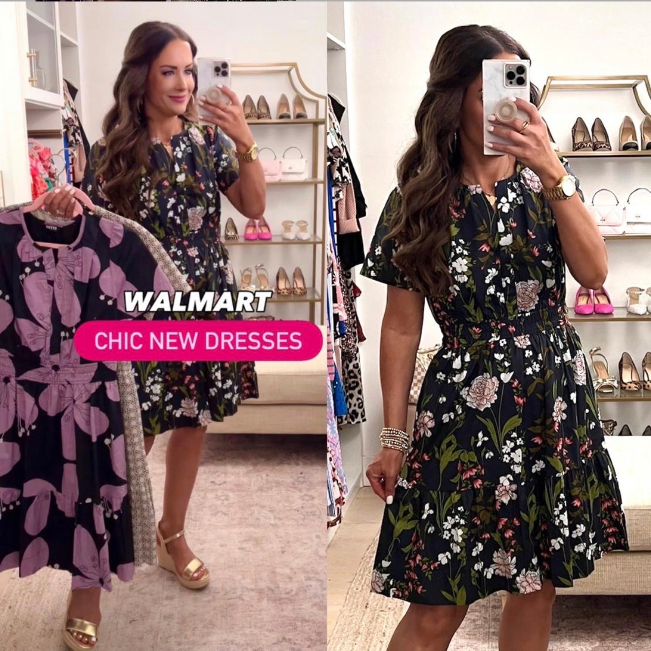 Scroll to shop! Cutest new floral dresses! Wearing size S. Follow us for more! ❤️
