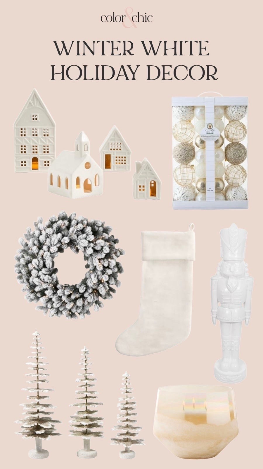 Winter white holiday decor! Including wreath, nutcracker, ornaments and more 

#LTKStyleTip #LTKHoliday #LTKHome
