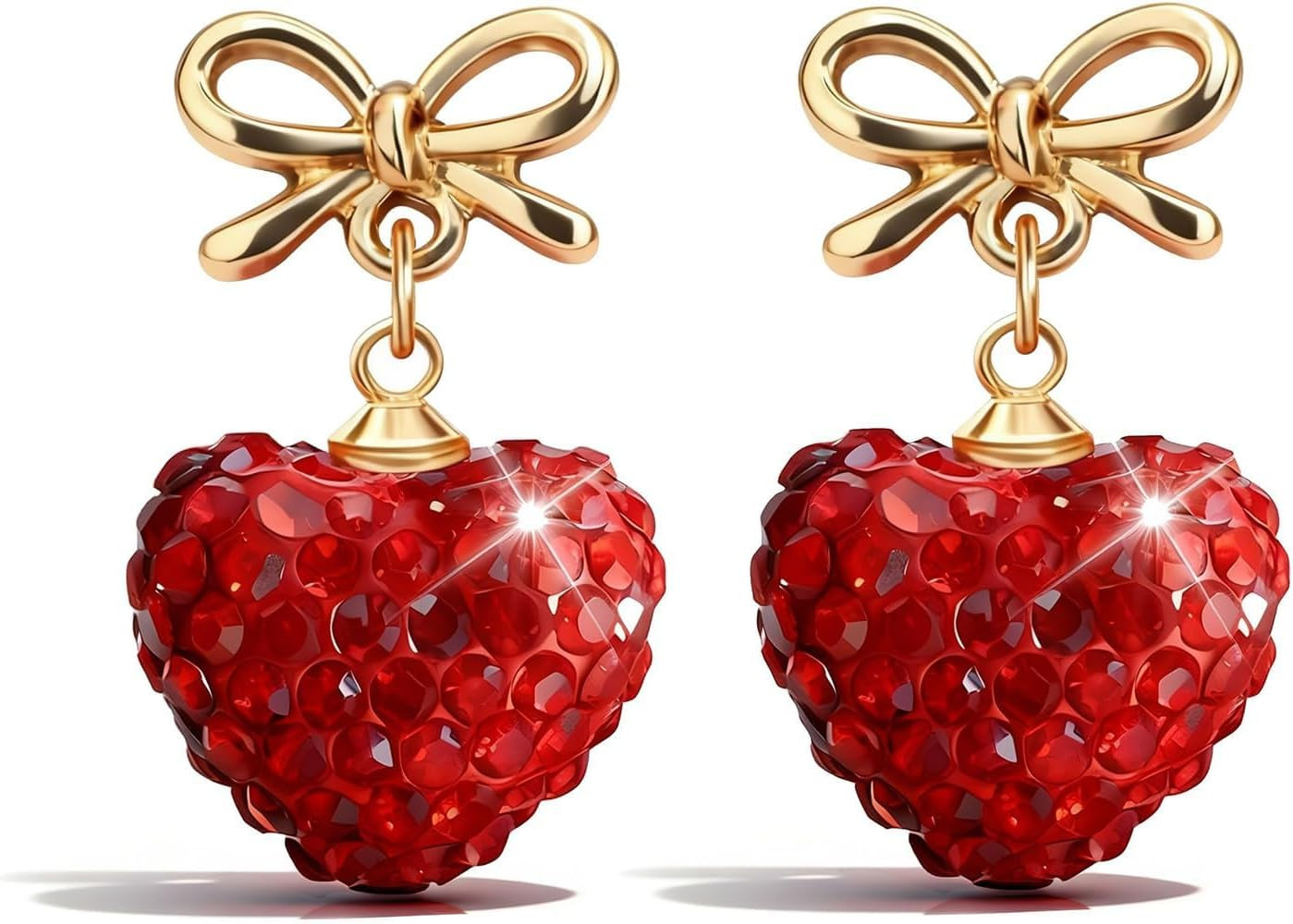 Valentines Earrings for Women Rhinestone Sparkly Heart Earrings Love Heart Dangle Earring Valenti... | Amazon (US)