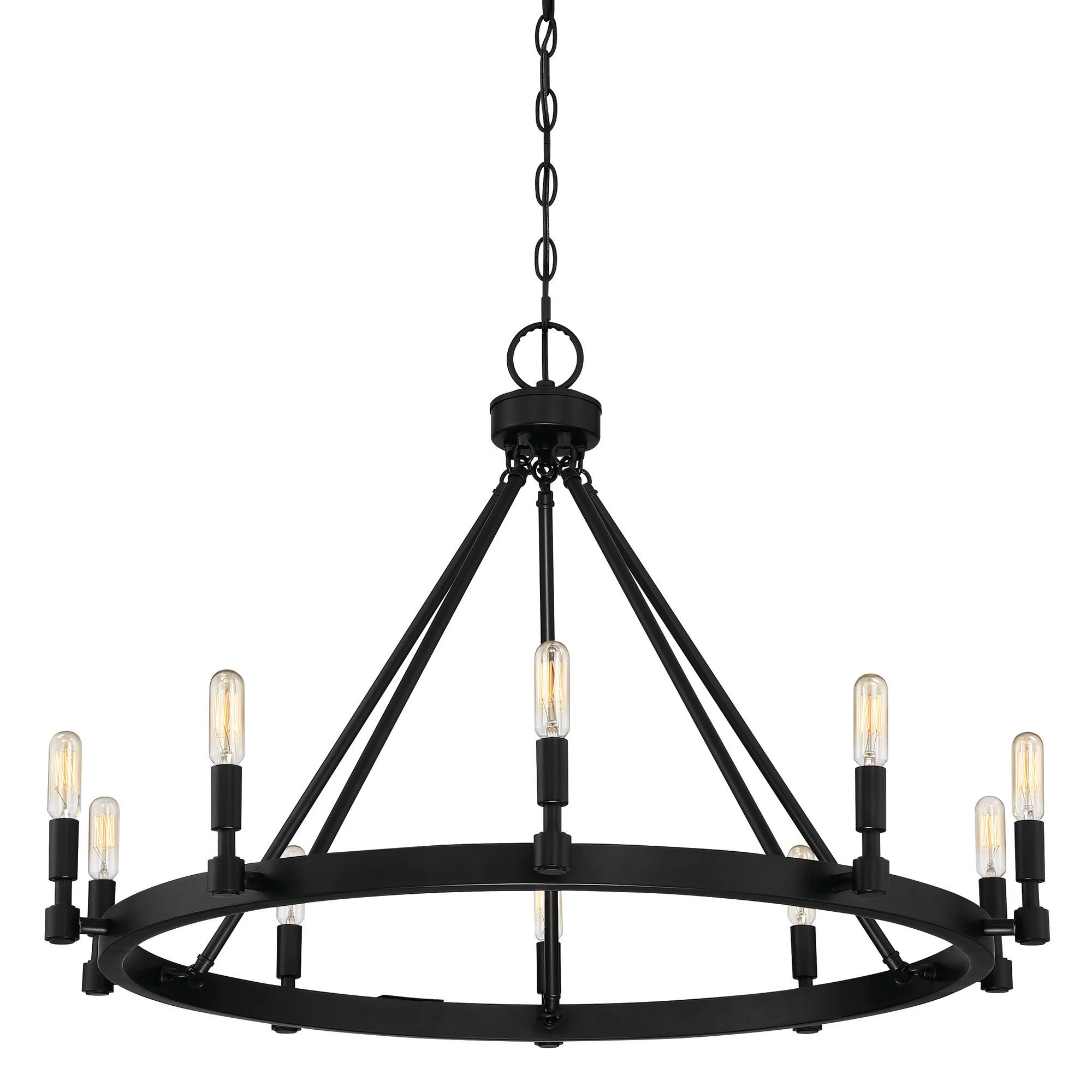 Calvin 10 - Light Dimmable Wagon Wheel Chandelier | Wayfair North America