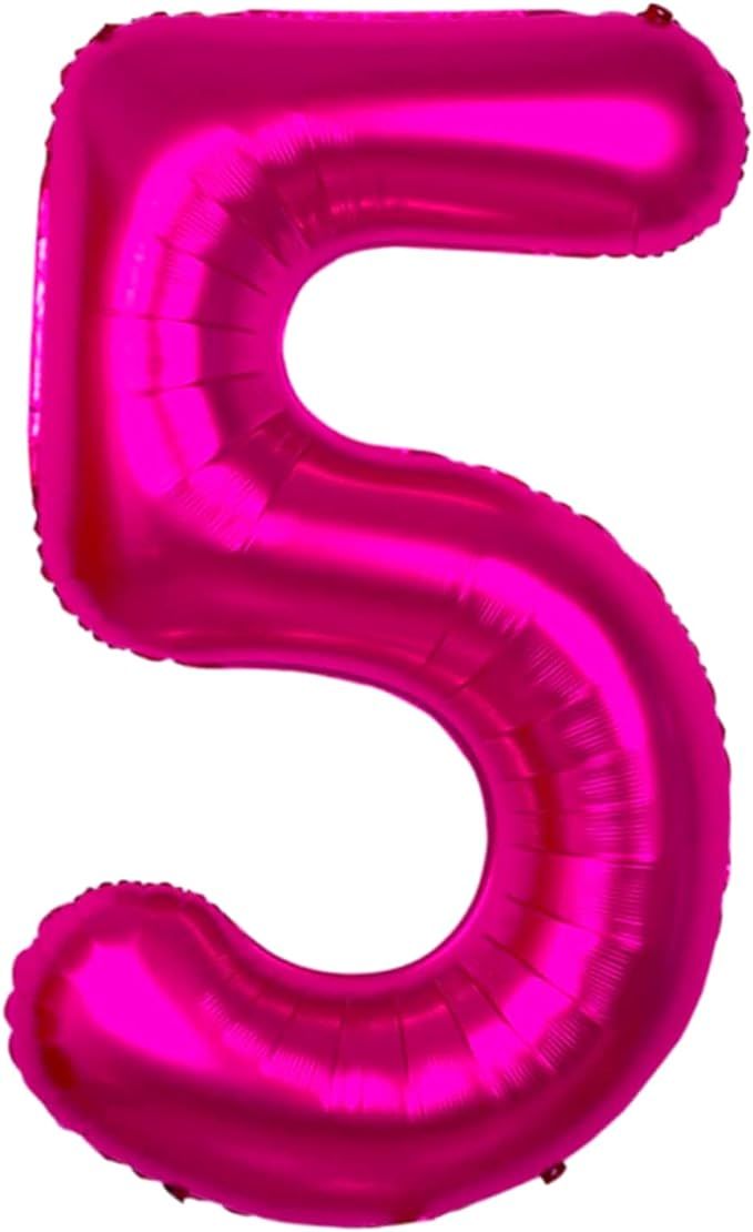 Pink 40 Inch Giant Number 5 Balloon 5th Birthday Balloon Hot Pink 5 Birthday Balloon | 5th Birthd... | Amazon (US)