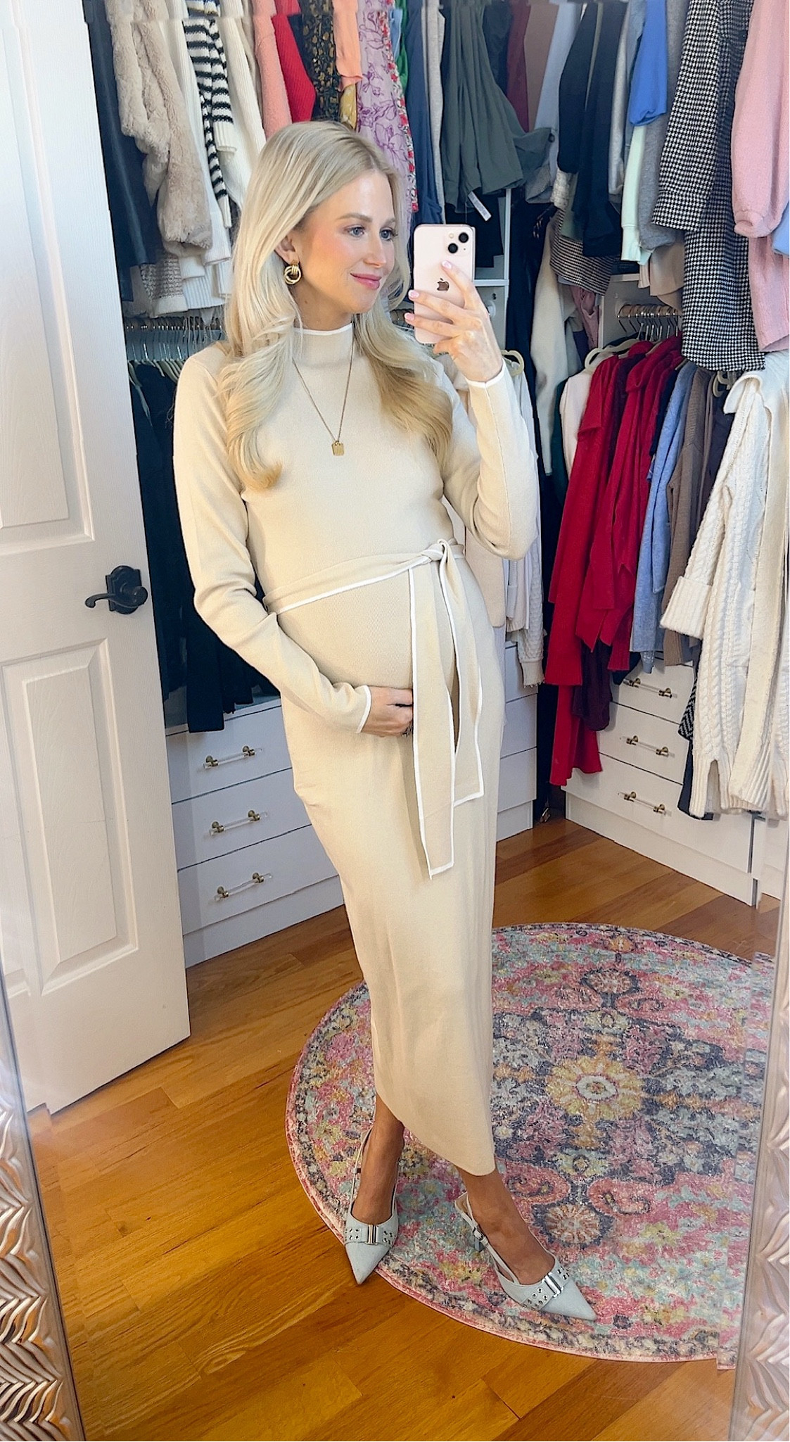 The prettiest bump friendly Amazon dress - super comfy and non maternity. Fits slightly big. 

#LTKBump #LTKFindsUnder50 #LTKWorkwear