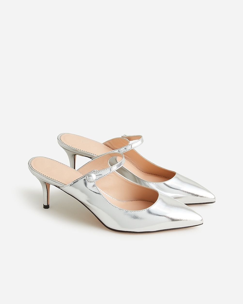 Colette mule heels in Italian specchio leather | J.Crew US