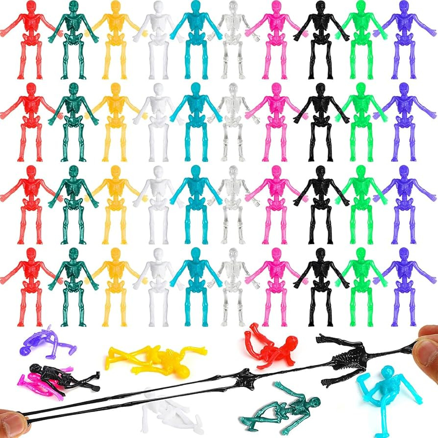 DIYASY Stretchy Skeletons Toys, 50 Pack Halloween Party Favors for Kids Stretchy Skull Bulk Set B... | Amazon (US)
