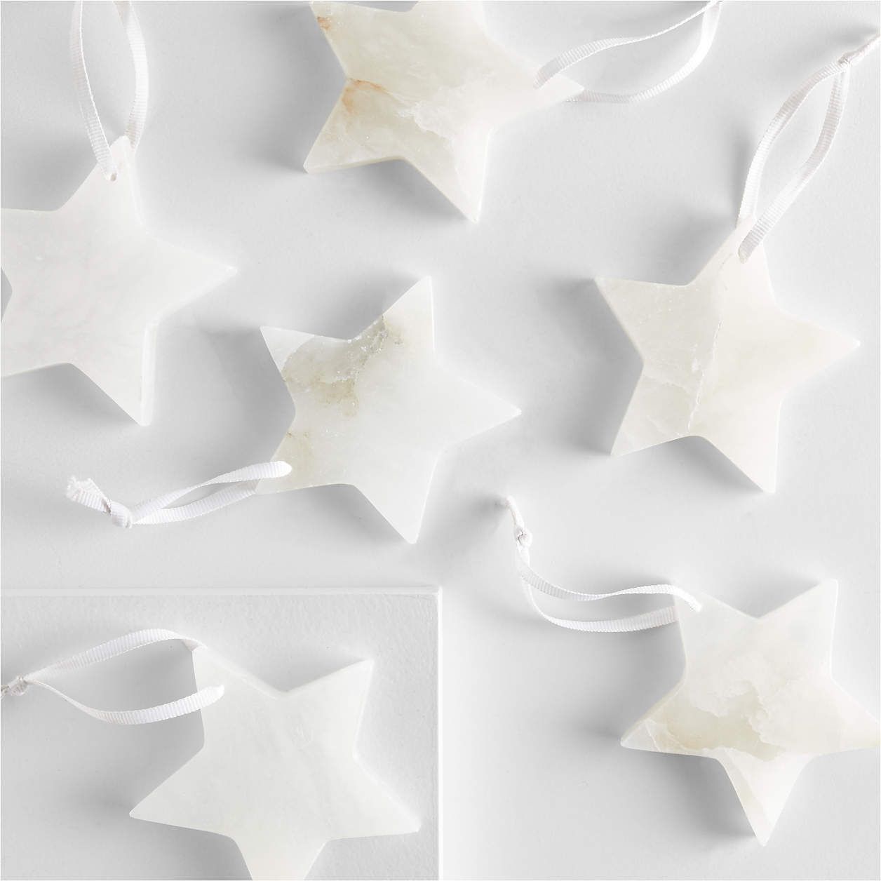 White Marble Star Christmas Tree Ornament + Reviews | Crate & Barrel | Crate & Barrel