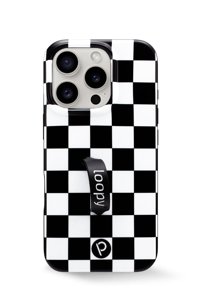 Loopy Cases - Black & White Checkered | Loopy Cases