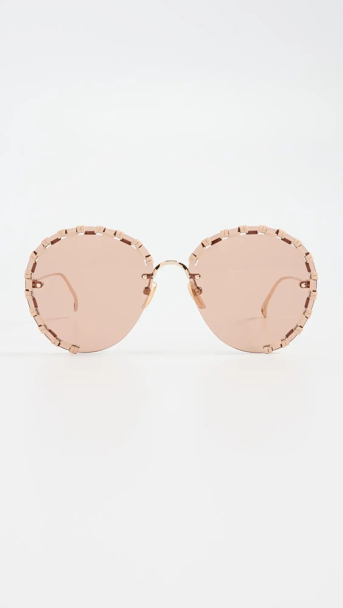 Idora Leather Round Sunglasses | Shopbop