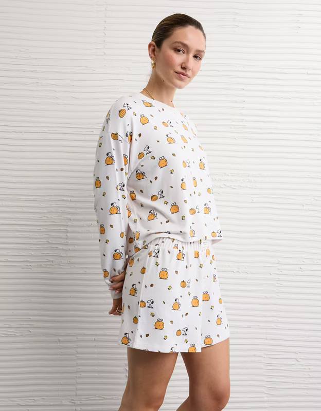 AE Luxe Plush Snoopy Halloween PJ Set | American Eagle Outfitters (US & CA)