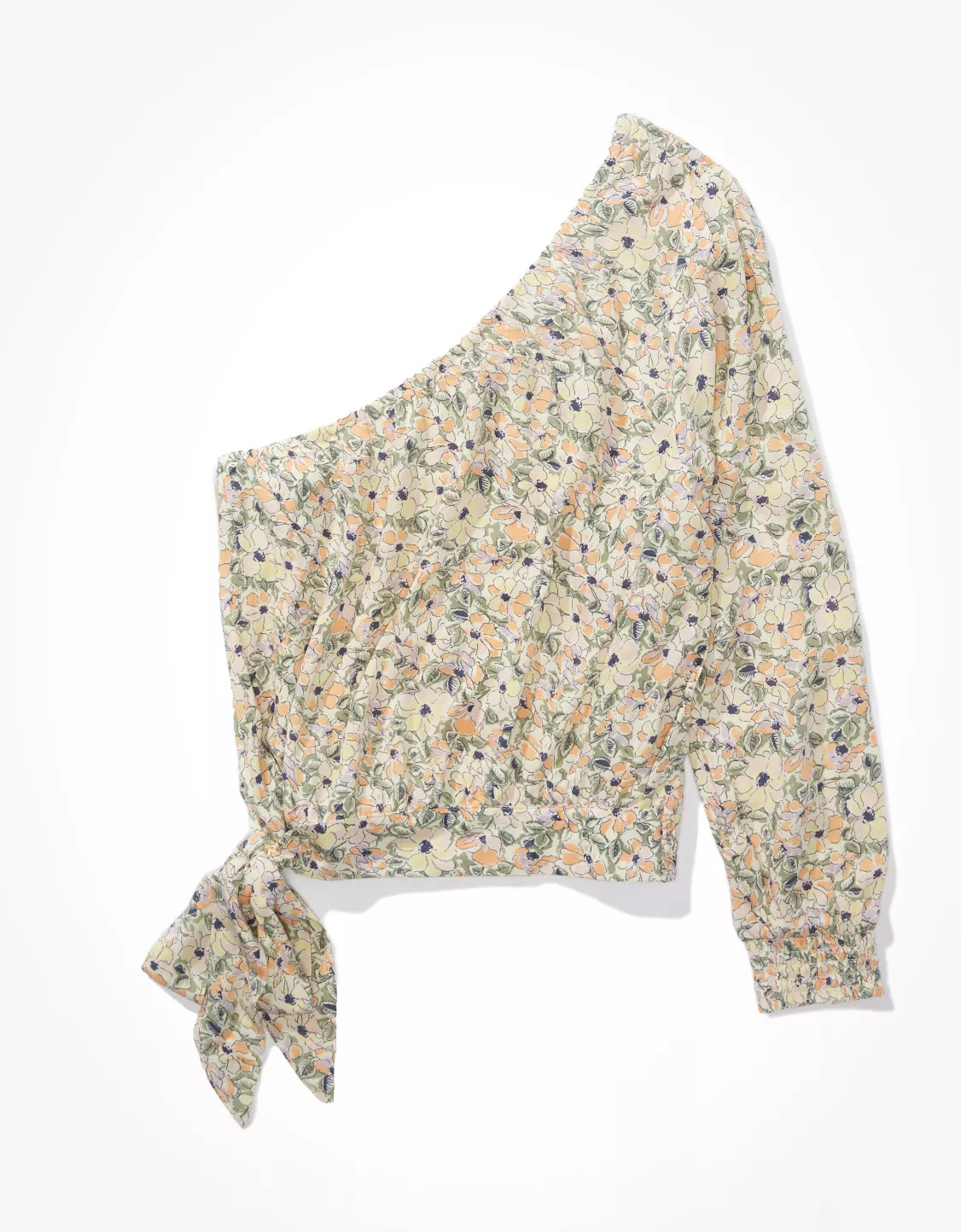 AE One Shoulder Tie-Waist Blouse | American Eagle Outfitters (US & CA)