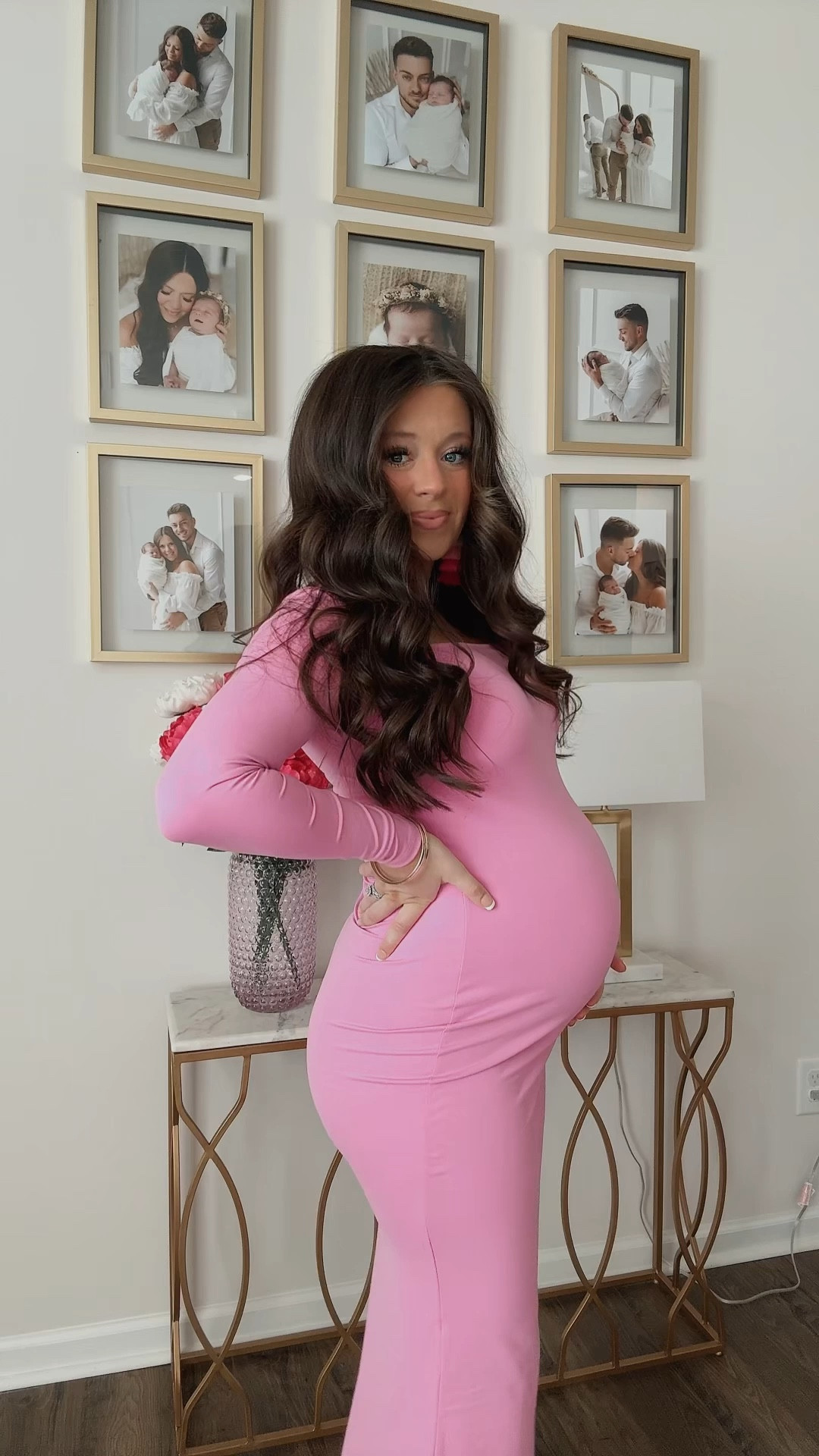 34 weeks with baby girl #2 today 🩷👧🏽🎀✨ This pregnancy has flown by yet is starting to feel like it’s dragging now… I cannot wait to meet her! 

Wearing a size small in this dress - it’s PERFECT for baby shower, girls night, date night, etc! 

Baby shower dress / maxi dress / target style / gender reveal dress / baby girl shower dress / 

#LTKStyleTip #LTKFindsUnder50 #LTKBump