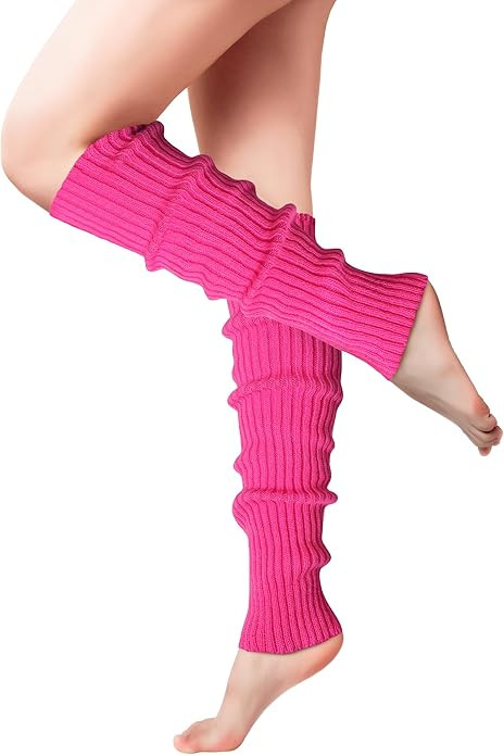 Clothirily Leg Warmers - Fashion Knit Neon Leg Warmers for Women 80s Sports Party Yoga Accessorie... | Amazon (US)