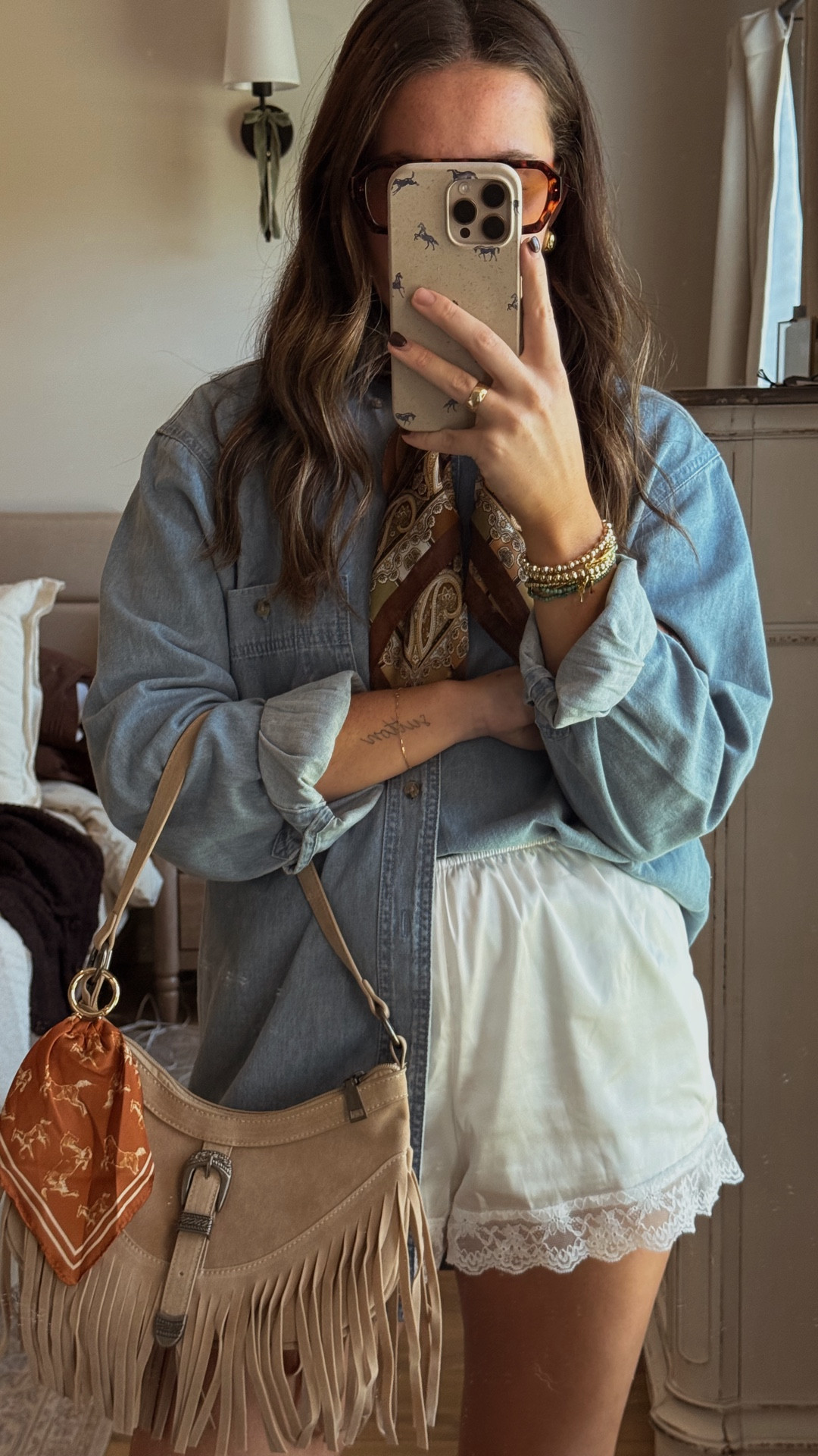 Fall date night outfit 🤎 LOVING these new boots! Ps there are more sizes in stock on boot barn, I just can’t link them. 

Denim button up: medium 
Shorts: small 
Boots: I sized a half size up and they fit well 

#LTKSeasonal #LTKStyleTip #LTKFindsUnder50