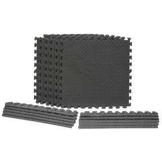 TrafficMaster Dark Gray 24 in. x 24 in. x 0.47 in. Foam Interlocking Gym Floor Tiles (6 Tiles/Pac... | The Home Depot
