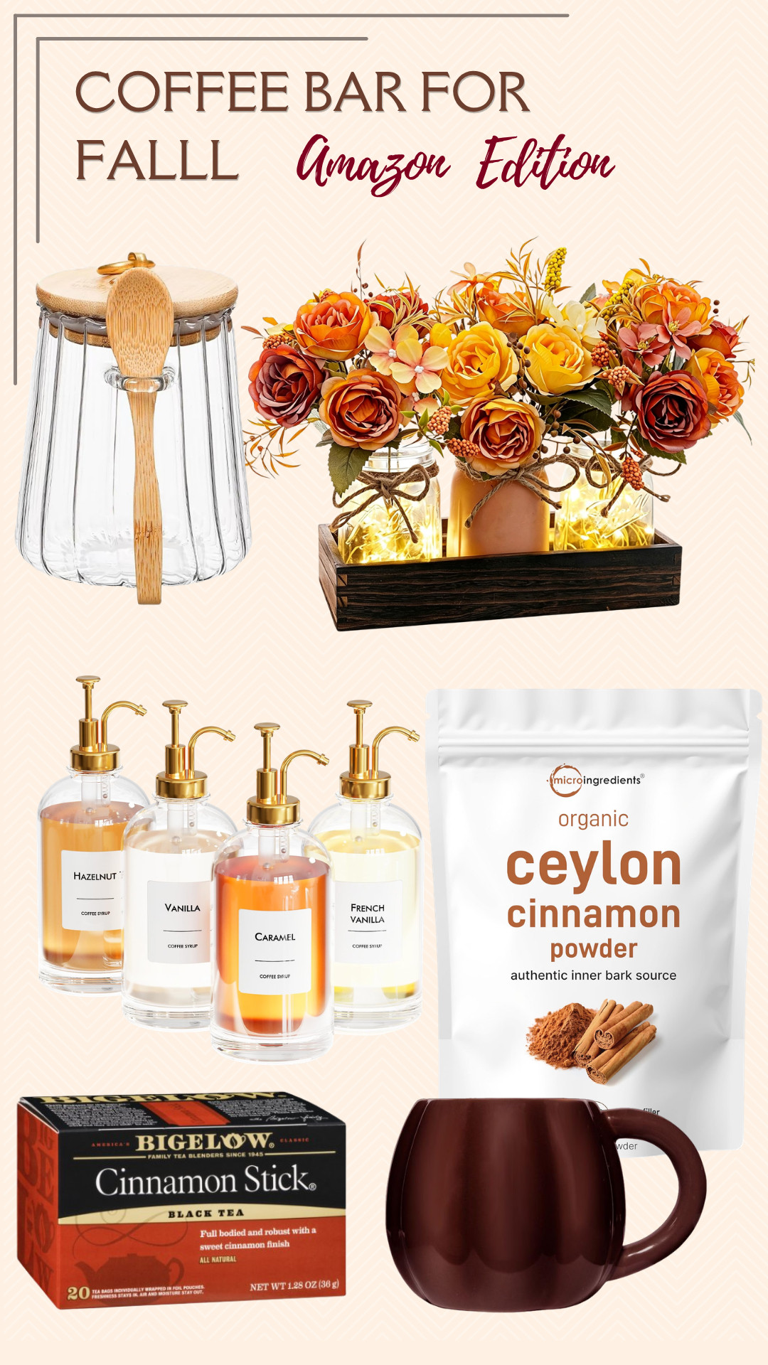 Fall is here, and my coffee bar is all set for the season! Cozy up with these essentials that bring a warm, autumnal vibe to your mornings. ☕🍁 

#FallCoffeeBar #AutumnEssentials #HomeBar #CoffeeLovers #SeasonalDecor #AmazonFinds 

 #LTKSeasonal #LTKU #LTKHome