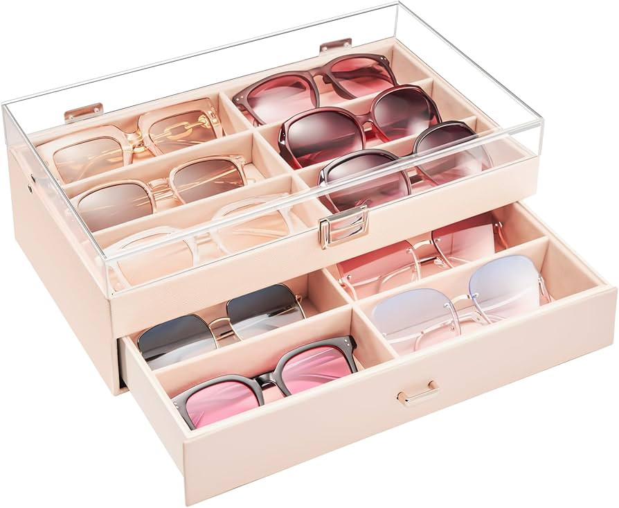 ProCase 12 Slots Acrylic Clear Top Sunglass Organizer, 2 Layers Eyeglasses Case Multi Pairs Stora... | Amazon (US)