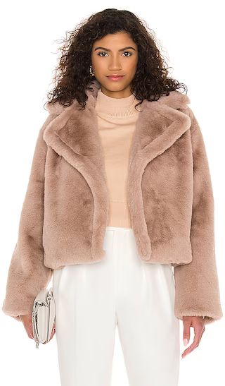 BB Dakota Big Time Plush Faux Fur Jacket in Taupe. Size XS, M, L. | Revolve Clothing (Global)