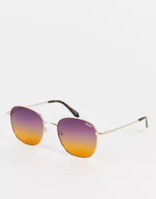 Quay Jezabell round sunglasses in purple ombre | ASOS (Global)