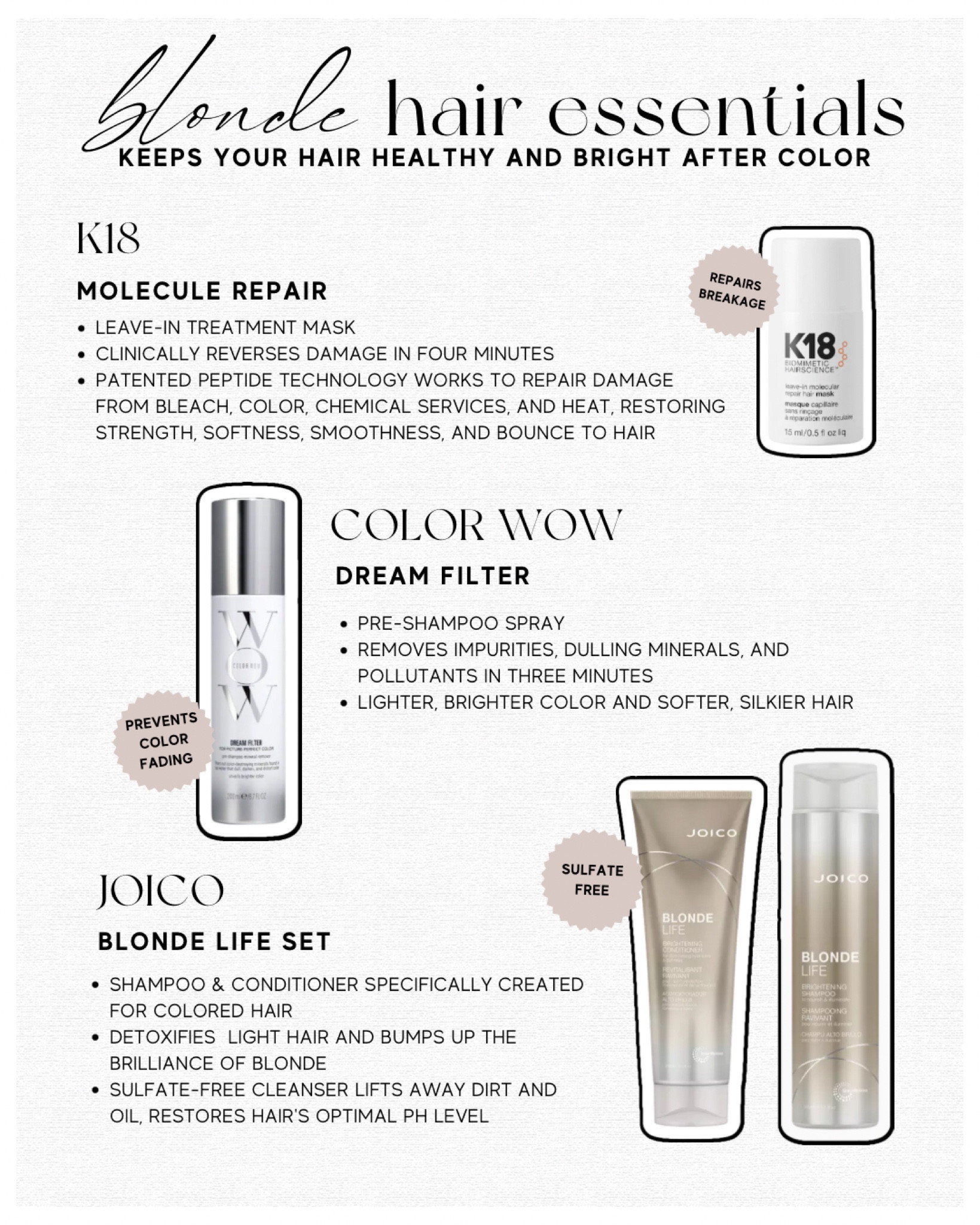 The best products for blonde hair | These are the must-have products for blonde hair! If you’re looking for purple shampoos that keep hair toned and masks that help repair damaged hair, look no further! 

blonde hair / blonde highlights / hair routine / hair breakage / beauty routine / repair bleached hair / hair care routine / remove brass / ulta finds

#LTKbeauty #LTKFind #LTKGiftGuide