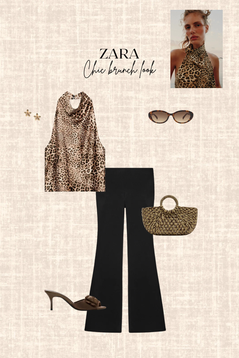 Zara Chic brunch look! 

Animal print top, pants, earrings, sunglasses, heels

#LTKsummer #LTKstyletip #LTKover50style