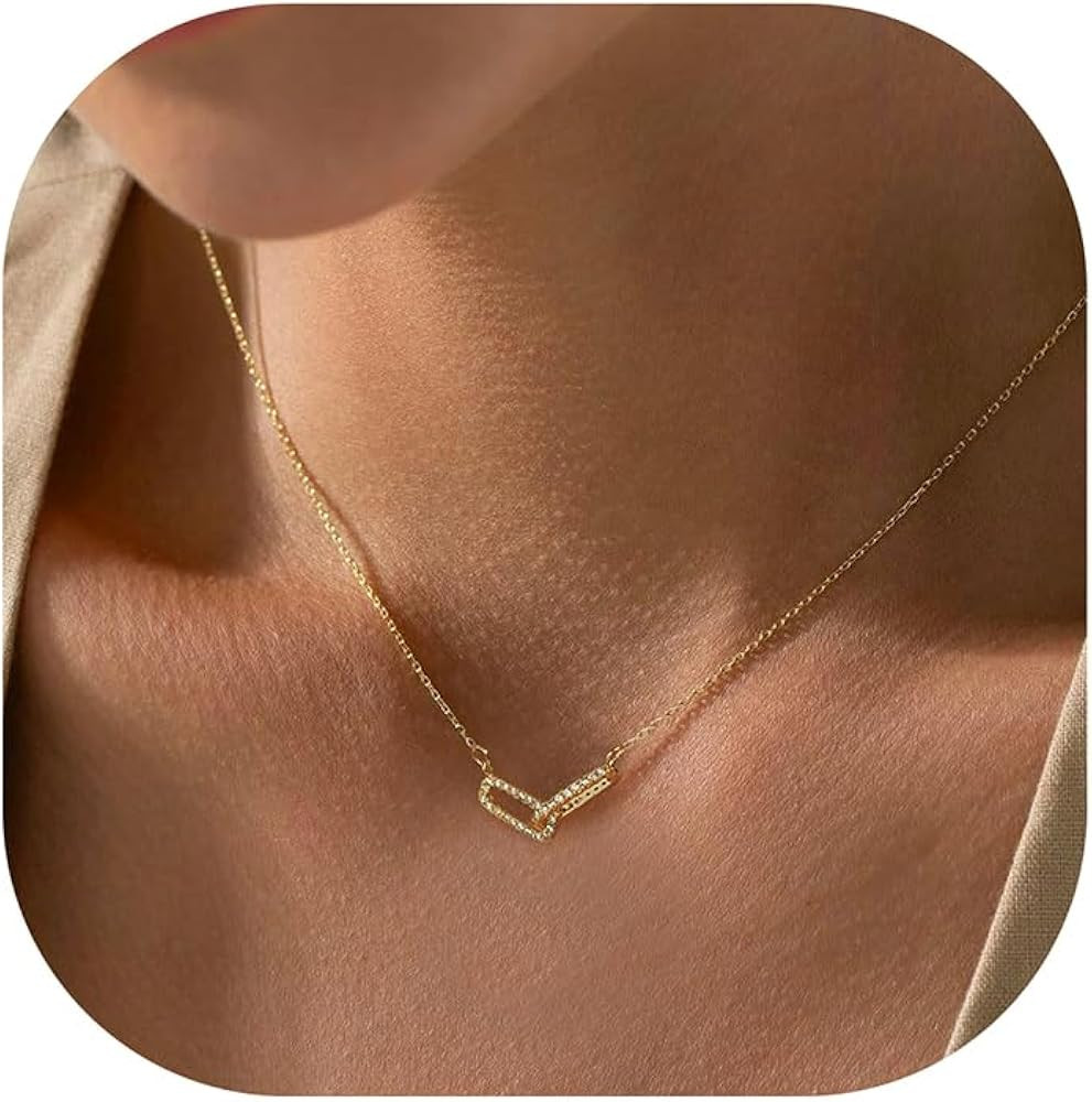 Evabelle Gold Layered Necklace for Women Trendy Jewelry 14K Real Gold Plated Chunky Chain Stackab... | Amazon (US)