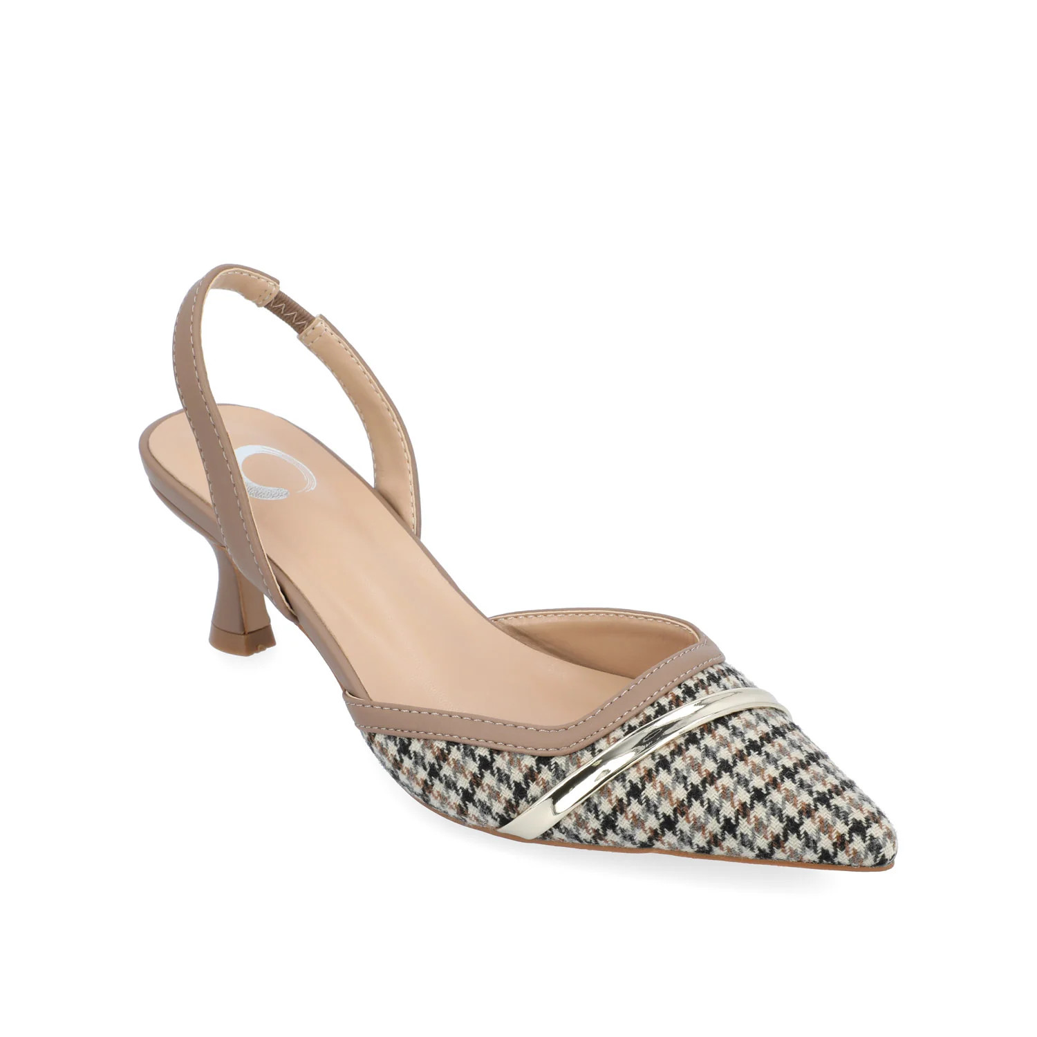NELLIA TWEED SLINGBACK KITTEN HEELS IN WIDE | Journee Collection