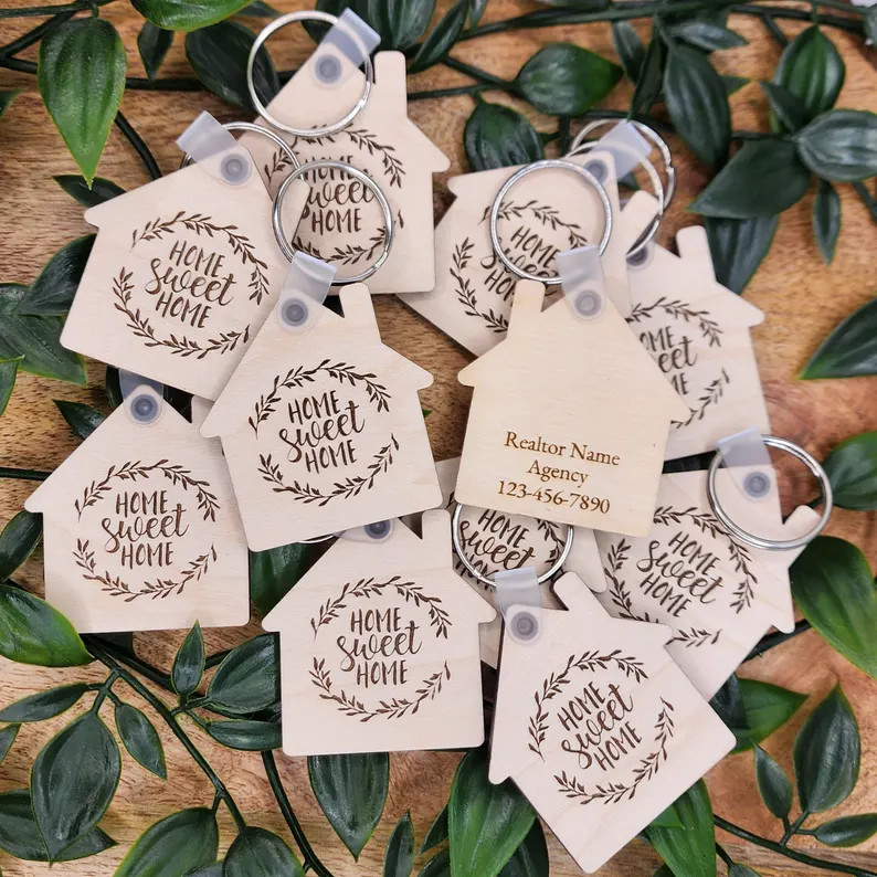 Custom Realtor Keychain Bulk, Engraved House Keychain, Home Sweet Home Key Realtor, Realtor Closi... | Etsy (US)