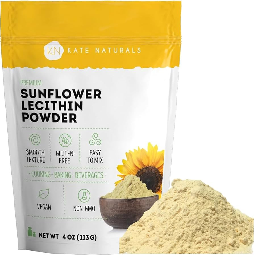 Kate Naturals Sunflower Lecithin Powder for Baking Bread, Gummies, Cooking. Lecithin Supplement f... | Amazon (US)