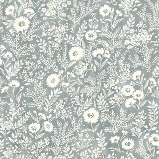 Chesapeake Agathon Blue Floral Wallpaper Sample | The Home Depot