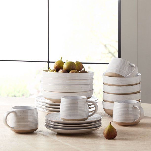 Better Homes & Gardens Abott Stoneware 16 Piece Dinnerware Set - Walmart.com | Walmart (US)