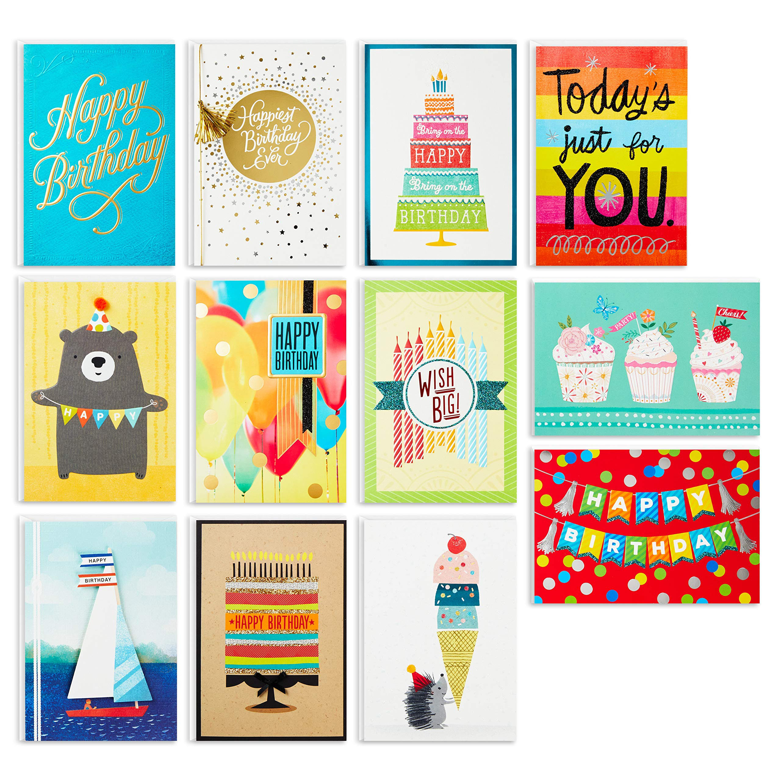 Hallmark Birthday Cards Assortment, 12 Cards with Envelopes (Premium Refill Pack Card Organizer B... | Amazon (US)