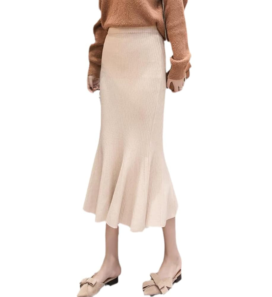 Vintage Knitted Mermaid Skirt Women Streetwear Bodycon Slim Package Hip Midi Elastic High Waist S... | Amazon (US)