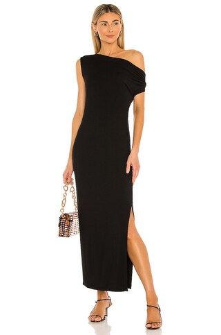 Enza Costa Exposed Shoulder Maxi Dress in Black from Revolve.com | Revolve Clothing (Global)