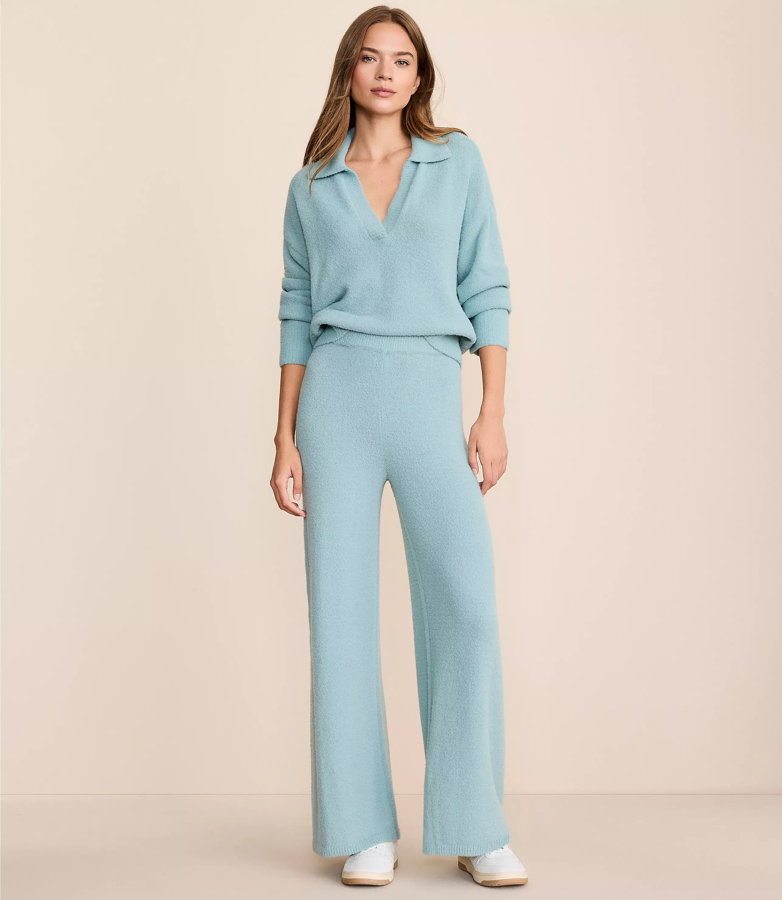 Lou & Grey Fuzzy Wide Leg Sweater Pants | LOFT