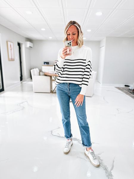 Wish I could wear my fall wardrobe year-round!! Check out this workwear outfit from some of my favorite retailers!! 
Fashionablylatemom 
Fall Outfit 
Basic Outfit 
Golden Goose Sneakers 
Straight legged jeans 

#LTKstyletip #LTKSeasonal #LTKshoecrush