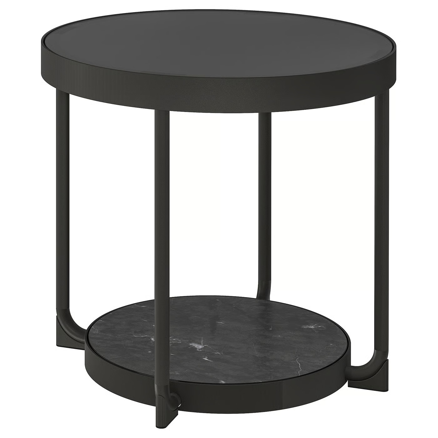 FRÖTORP Beistelltisch, anthrazit marmoriert/schwarz Glas, 48 cm - IKEA Deutschland | IKEA (DE)