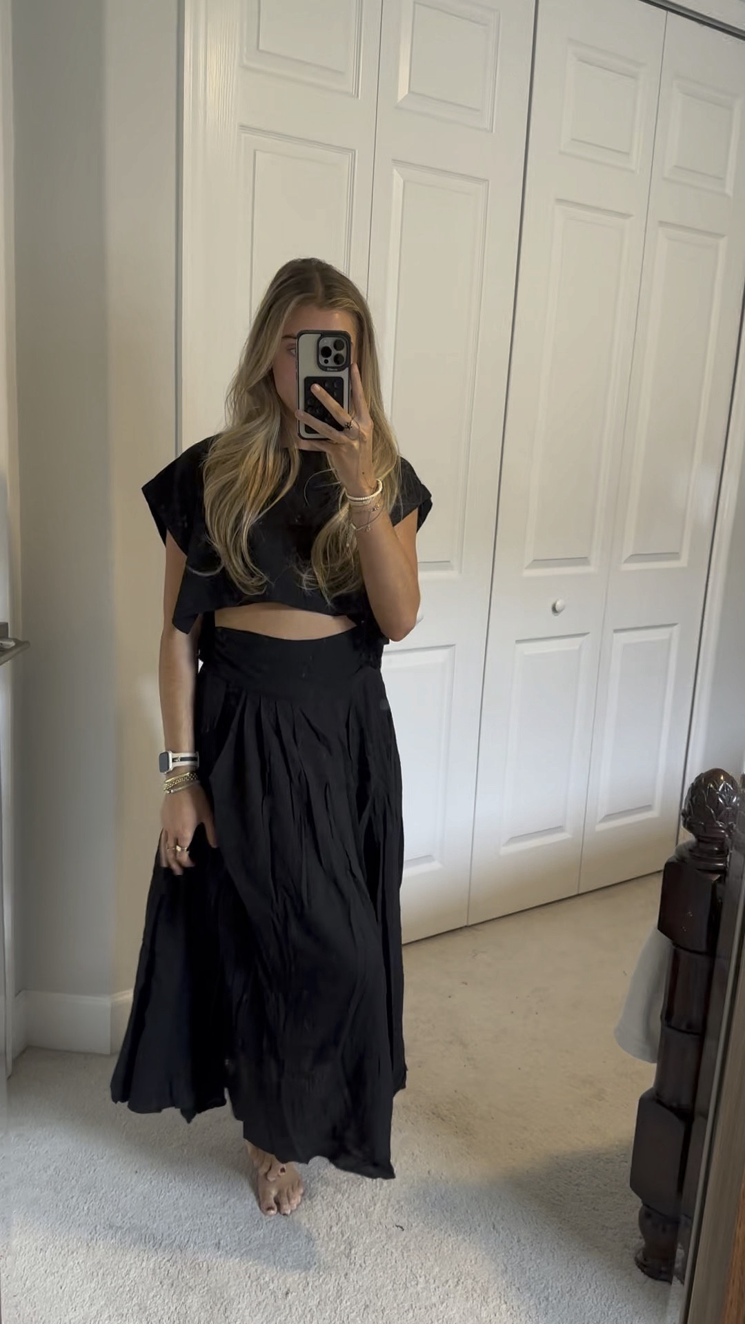 Free People sundown skirt set. Matching set. Free people. Black matching set. Two piece matching set. Skirt and crop top set. Boho fashion. Outfit. OOTD. Outfit inspo  

#LTKstyletip #LTKSeasonal #LTKVideo