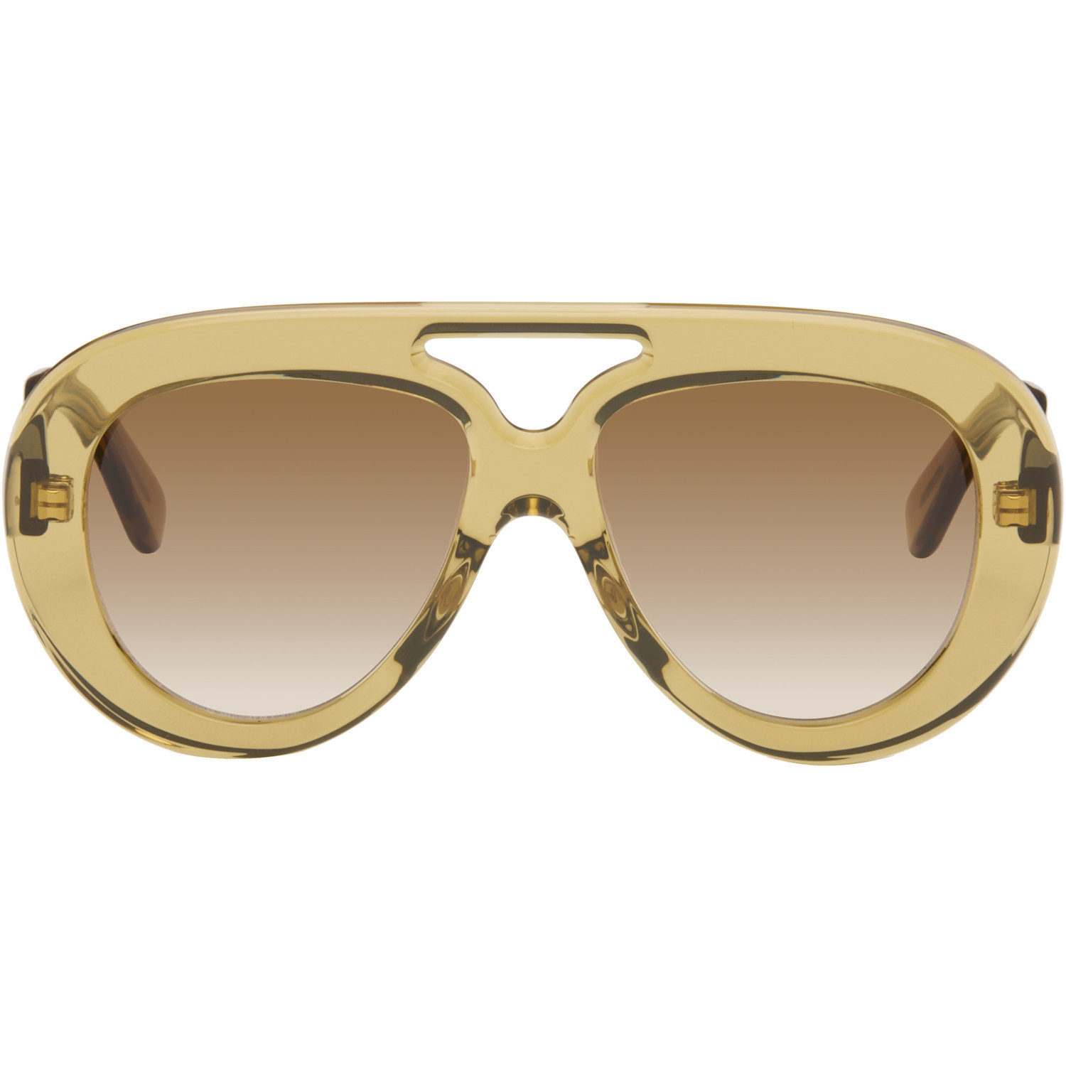LOEWE Yellow Curvy Sunglasses | SSENSE