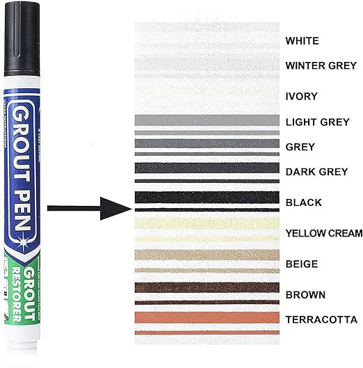 Grout Pen Black Tile Paint Marker: Waterproof Grout Paint, Tile Grout Colorant and Sealer Pen - N... | Amazon (US)