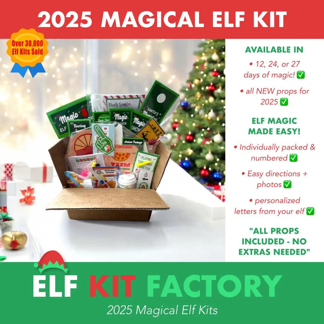 24 Day Elf Kit 2025, Best Seller Christmas Elf Activities Kit, Elf Props, Pre-planned Elf Ideas, ... | Etsy (US)