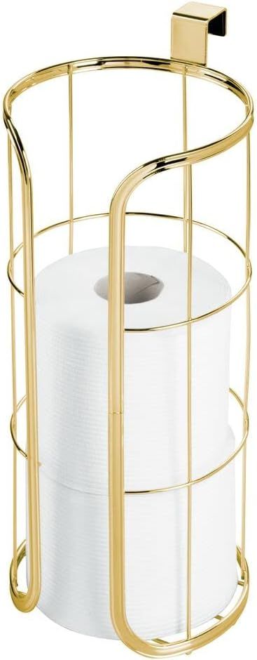 mDesign Modern Over The Tank Hanging Toilet Tissue Paper Roll Holder and Reserve for Bathroom Sto... | Amazon (US)