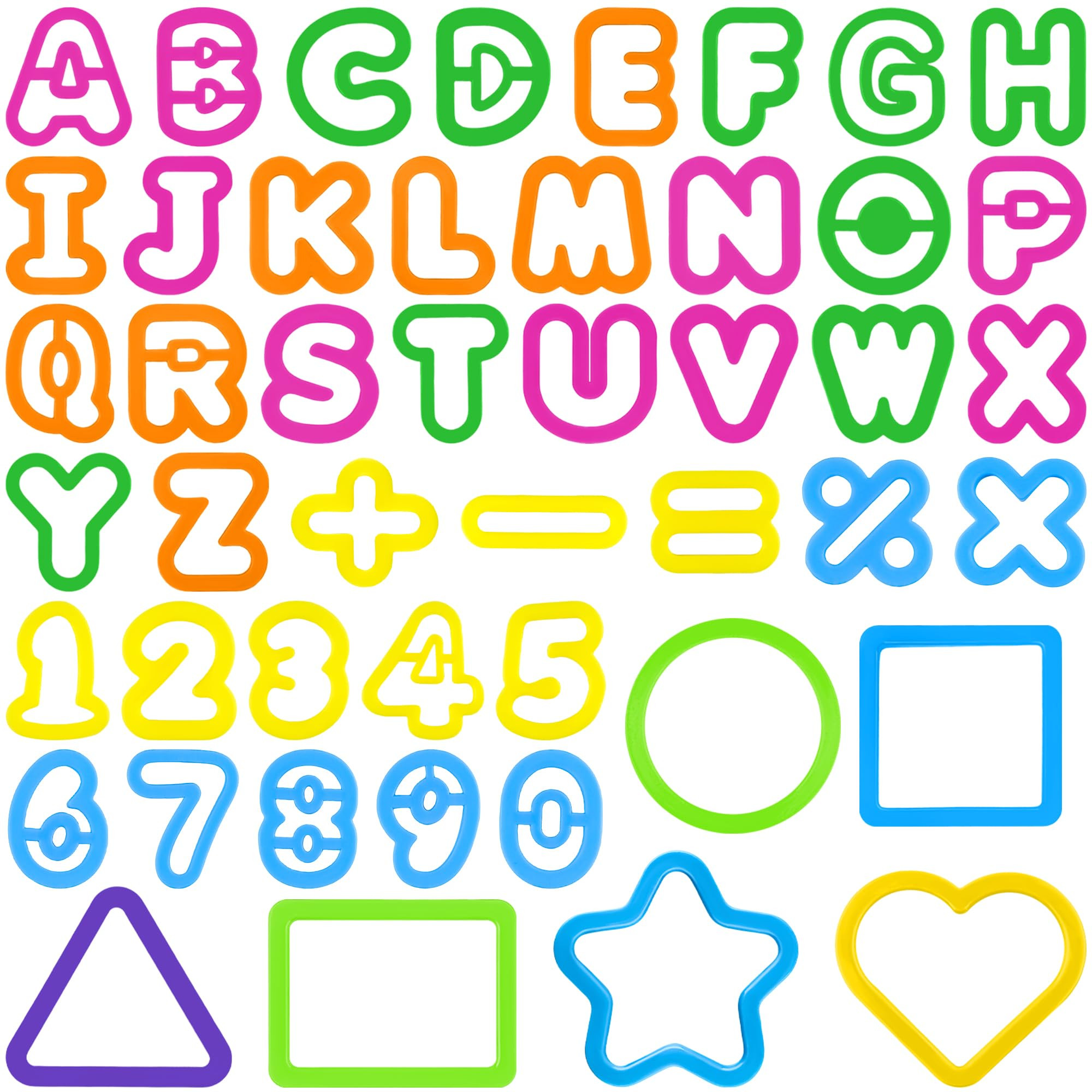 Dough Tools 47 PCS Dough Accessories with Letters Alphabet Numbers Symbols Shapes Cutters, Presch... | Amazon (US)