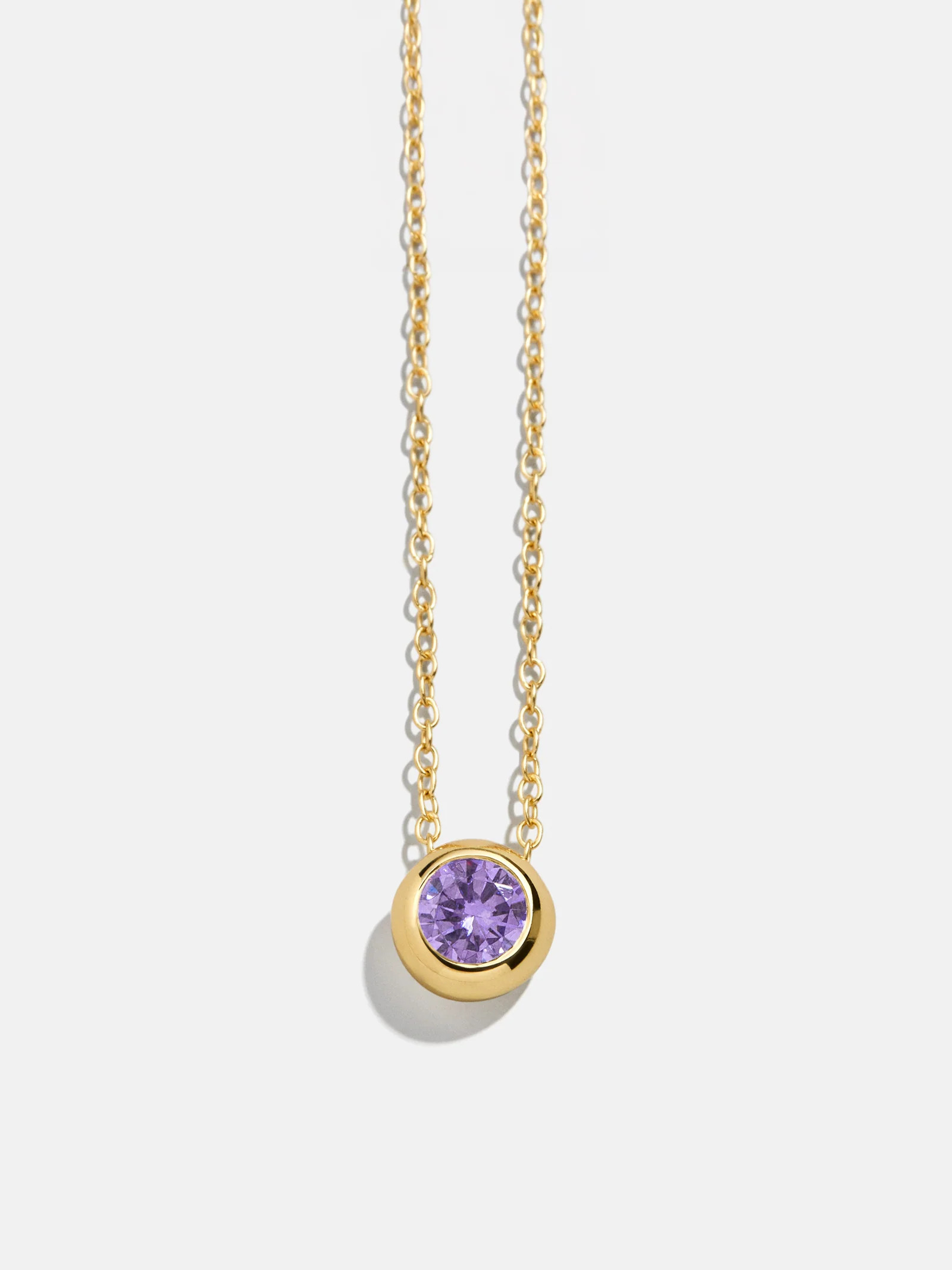 18K Gold Birthstone Pendant Necklace - Light Amethyst | BaubleBar