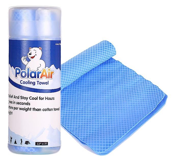 Polar Air Cooling Towel for Instant Relief - 32"x7"- Stay Cool for Bowling Fitness Yoga Travel Ca... | Amazon (US)